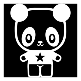 Young Star Panda Decal (White)